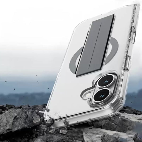 كڤر حماية مع مسكة سيليكون من أسلي جلوبال متوافق مع MagSafe لهاتف iPhone 16 Plus | تيتانيوم كڤر حماية مع مسكة سيليكون من أسلي جلوبال متوافق مع MagSafe لهاتف iPhone 16 Plus | تيتانيوم